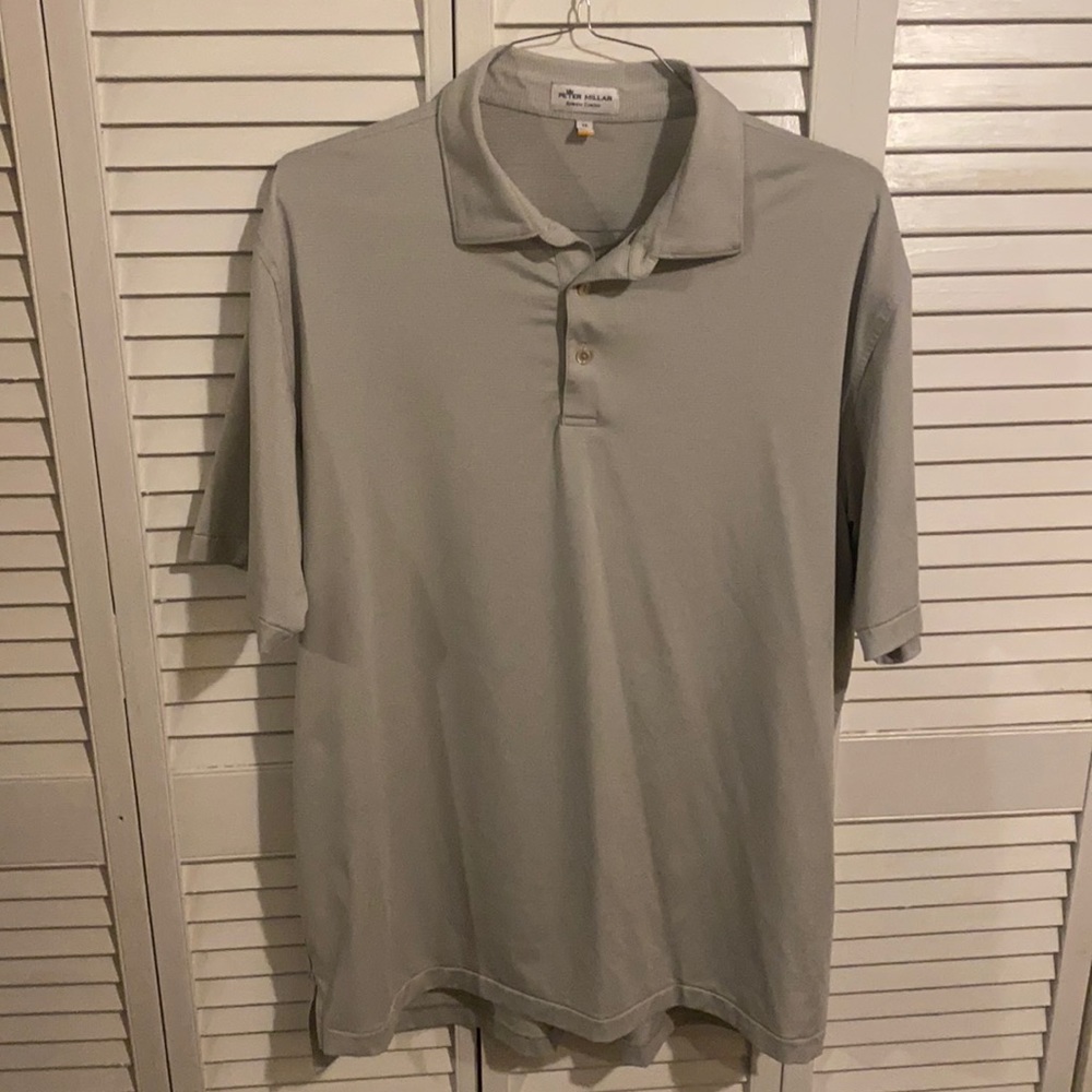 Gray & White Stripe Peter Millar “Summer Comfort” Polo